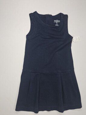 OshKosh B'gosh Girls Navy Blue Pleated School Uniform Jumper Dress Size 4